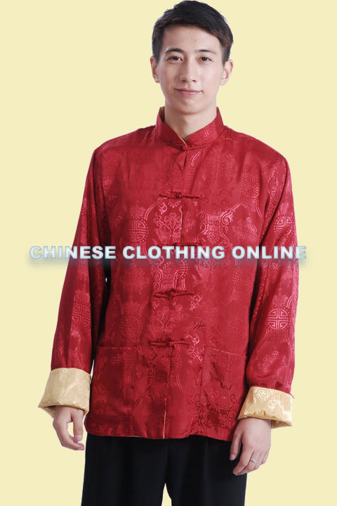 Mandarin Reversible Damask Jacket (RM)