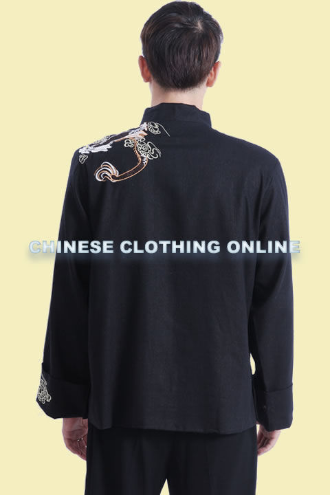 Mandarin Dragon Embroidery Linen Jacket (RM)