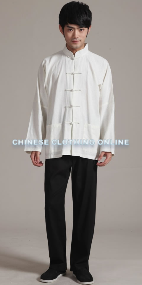 Mandarin Plain Cotton Linen Shirt (RM)