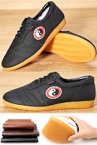 Professional Taichi Embossed Cowhide Sneakers (Black)