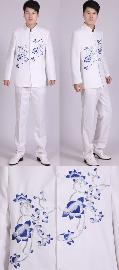 Modernised Mao Suit w/ Floral Embroidery (RM)
