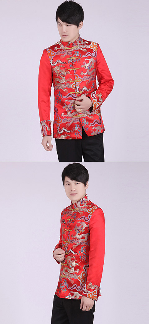 Modified Mandarin Jacket w/ Embroidery Patches (RM)