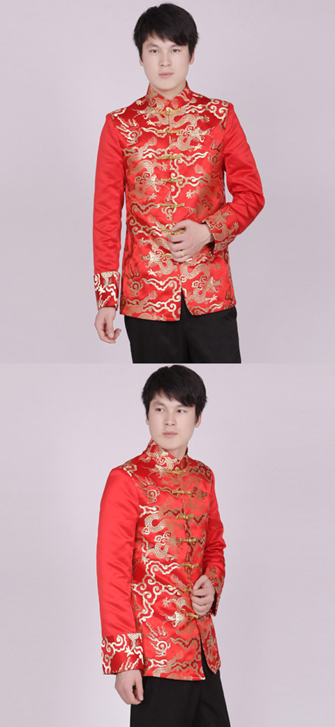 Modified Mandarin Jacket w/ Embroidery Patches (RM)