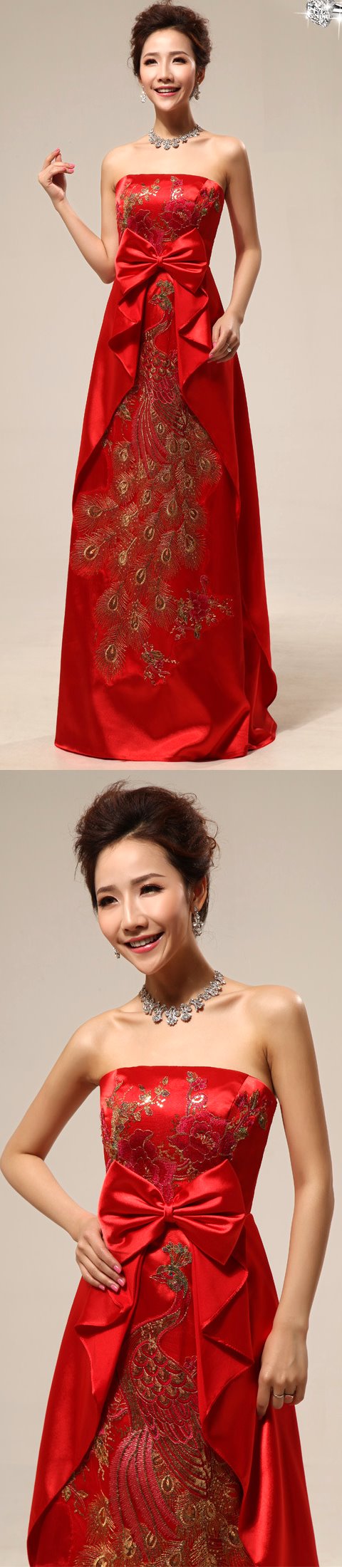 Bare-shoulders Long Evening-dress (RM)