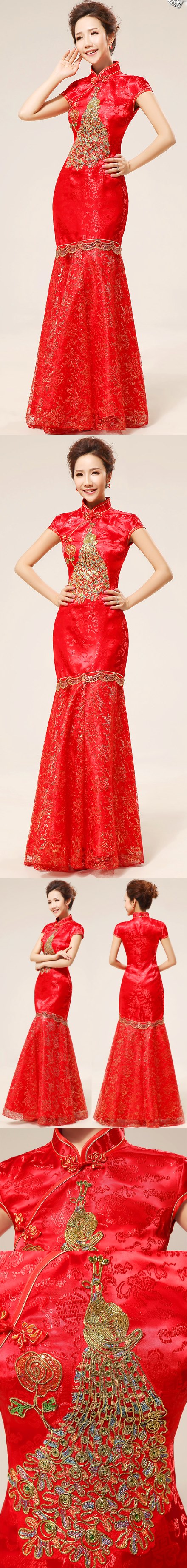 Cup-sleeve Long-length Bridal Cheongsam (RM)