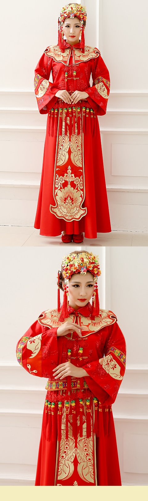 Red Evening-dress / Bridal Skirt Suit