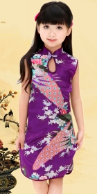 Girl's Sleeveless Floral Cheongsam Dress (RM)