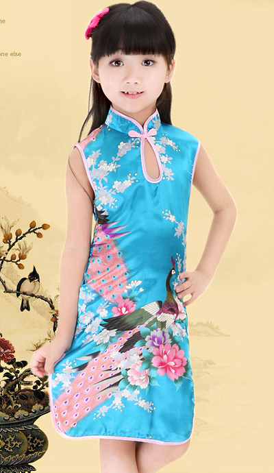 Girl's Sleeveless Floral Cheongsam Dress (RM)