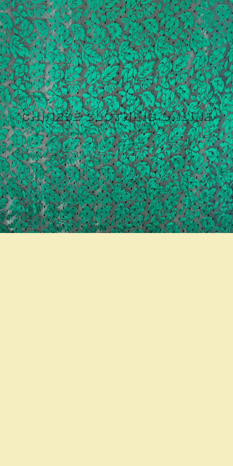Fabric - See-through Embroidery Velvet Gauze (Green)