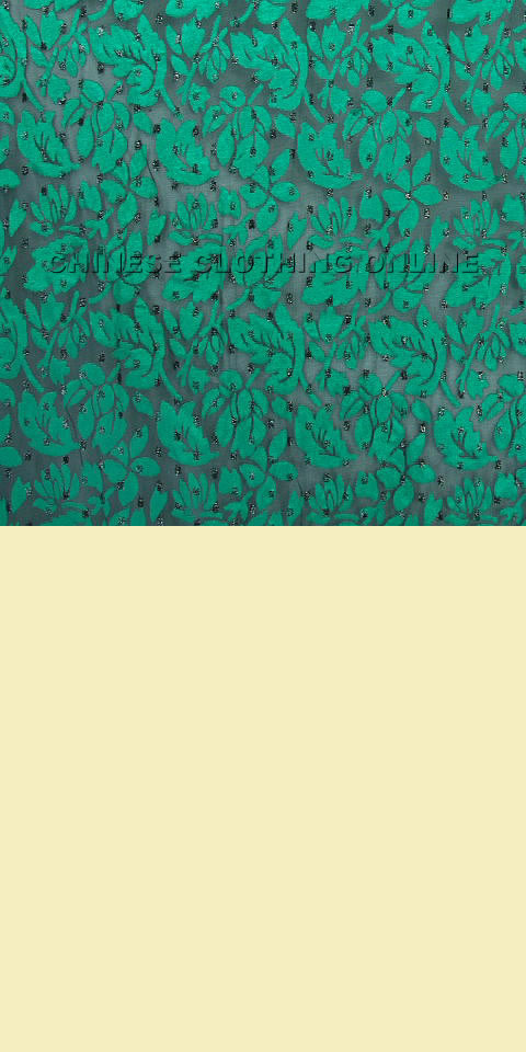 Fabric - See-through Embroidery Velvet Gauze (Green)