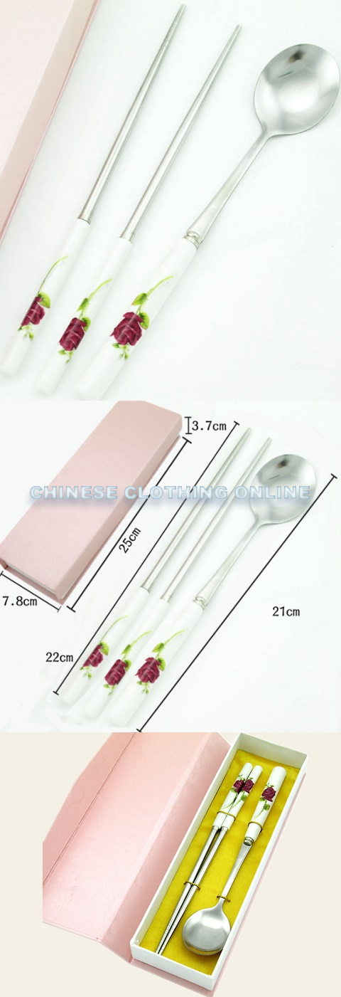 Stainless Steel w/ Porcelain handle Cutlery Set