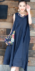 Ethnic Floral Printing A-line Dress (CM)