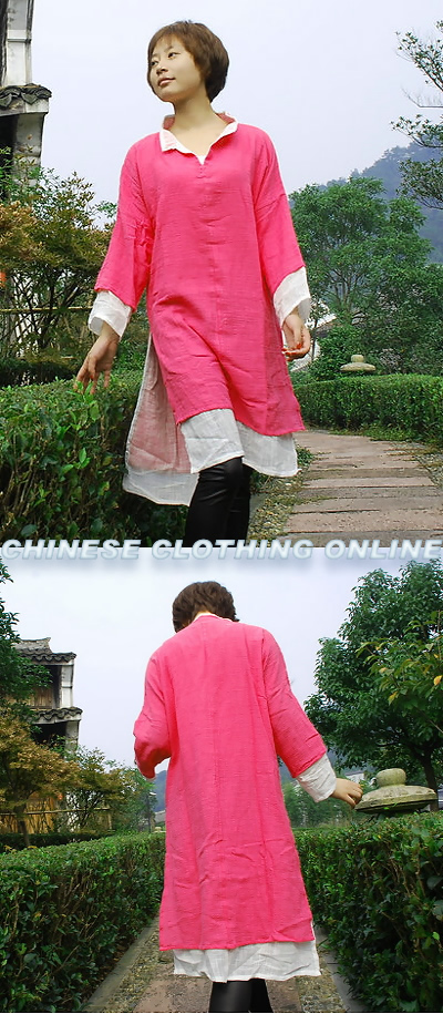 Long-sleeve Dual-layer Mid-length Cheongsam (CM)