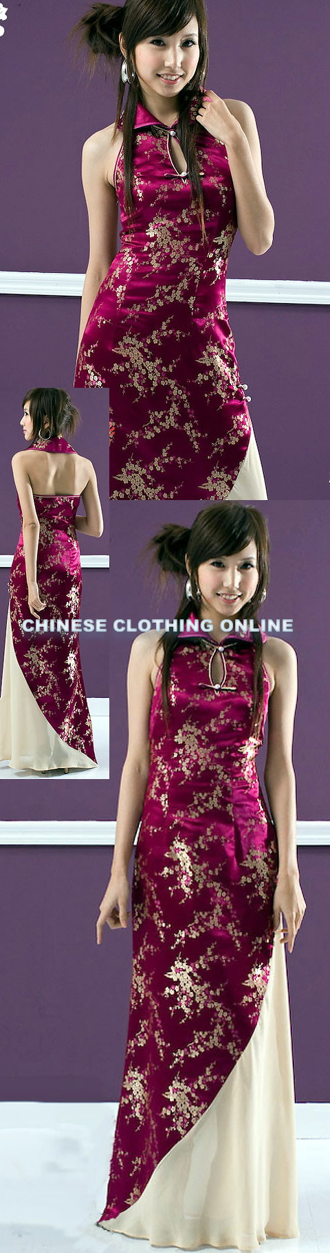 Cut-in Shoulders Long-length Cheongsam (CM)