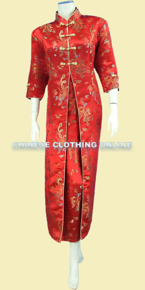 Fabric - Small Dragon & Phoenix Brocade (Multicolor)