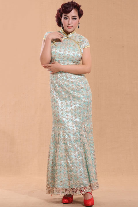 Cup-sleeve Long-length Cheongsam (CM)