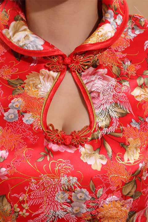 Cup-sleeve Long-length Fishtail Cheongsam (CM)