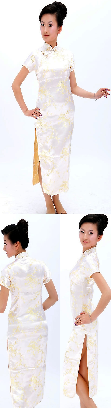 Short-sleeve Long-length Brocade Cheongsam (RM)