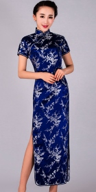 Short-sleeve Long-length Brocade Cheongsam (RM)