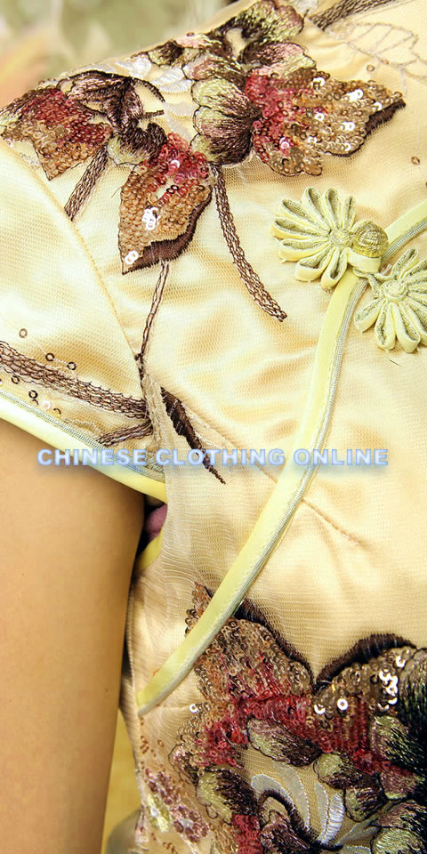 Bargain - Cup-sleeve Long-length Cheongsam (RM)