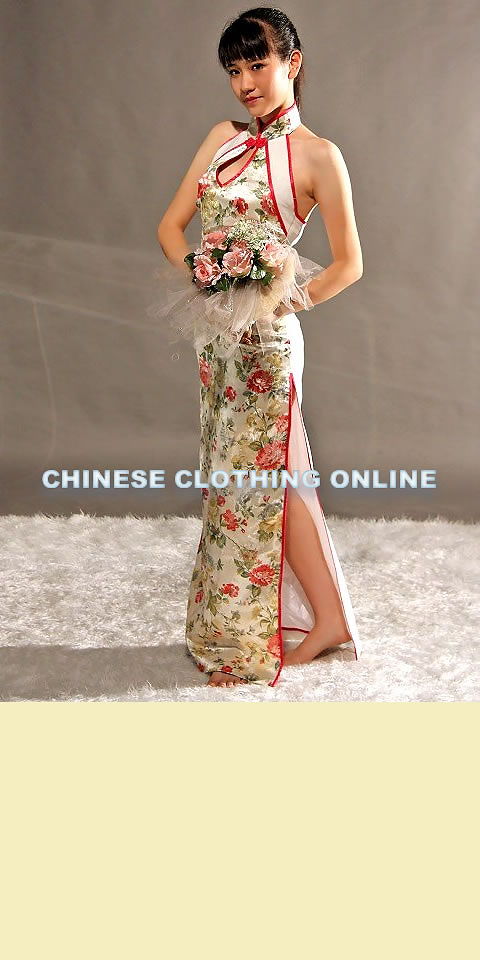Cut-in Shoulders Bareback Long-length Cheongsam (CM)