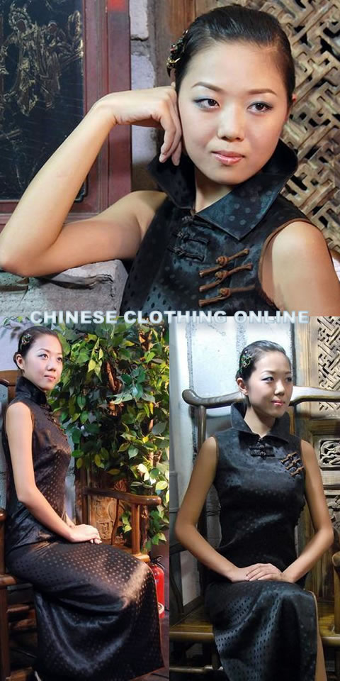 Sleeveless Vase Collar Long-length Cheongsam (CM)