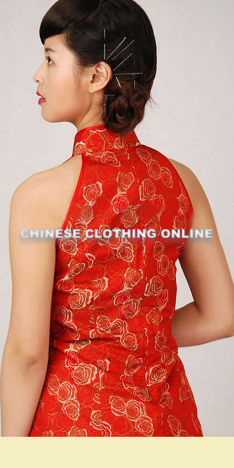 Cut-in Shoulders A-line Long-length Cheongsam (CM)