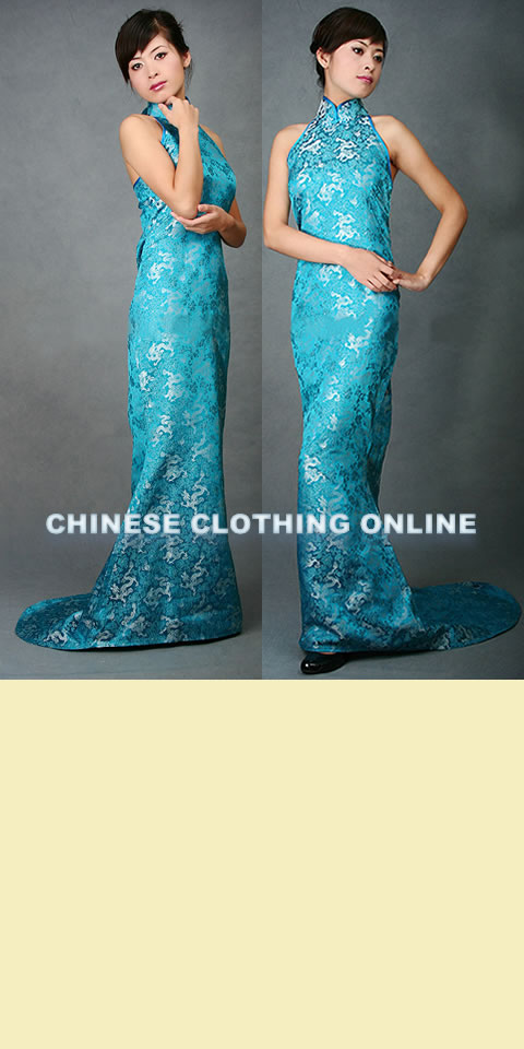 Cut-in Shoulders Bareback Long-length Cheongsam (CM)
