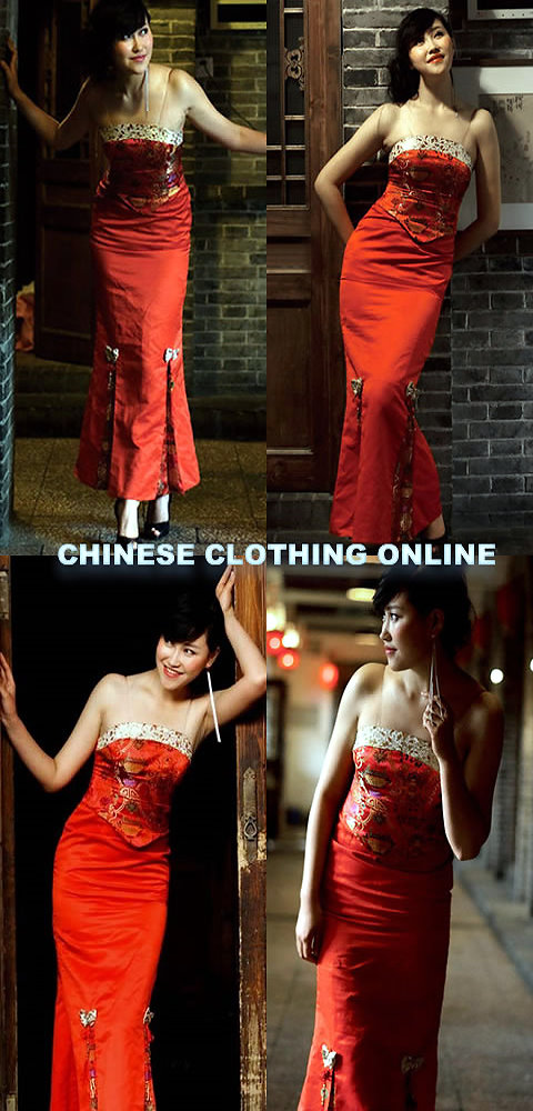 Bare Shoulders Fishtail Cheongsam w/ Scarf (CM)