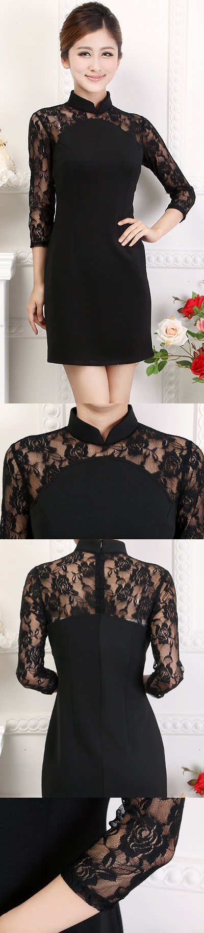 3/4-slevee Short-length Cheongsam (CM)