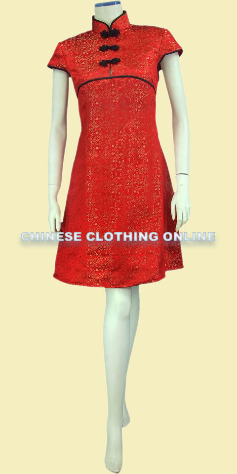 Cup-sleeve Mid-length A-line Cheongsam (CM)