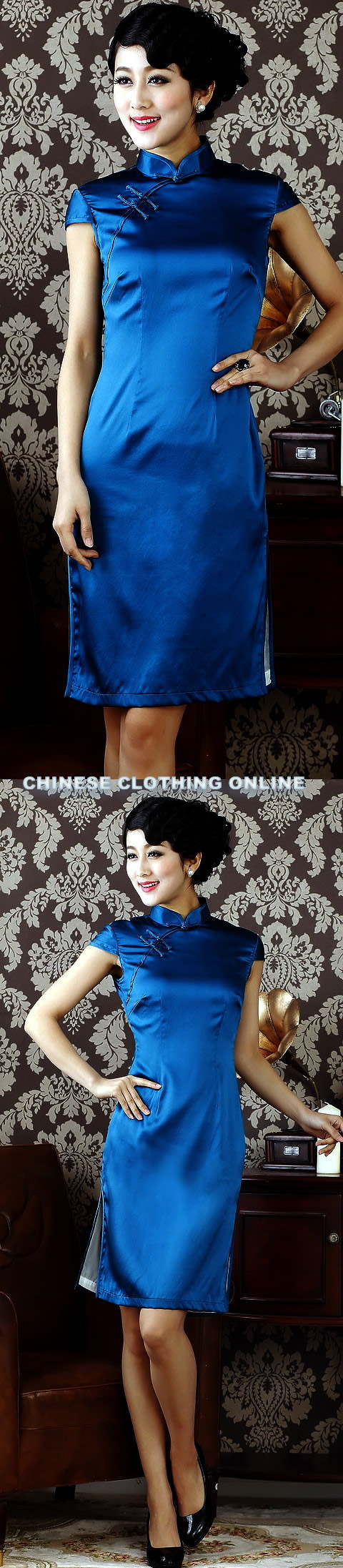 Cup-sleeve Mid-length Cheongsam (CM)