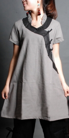 Ethnic Short-sleeve Archaized Loose Dress (CM)