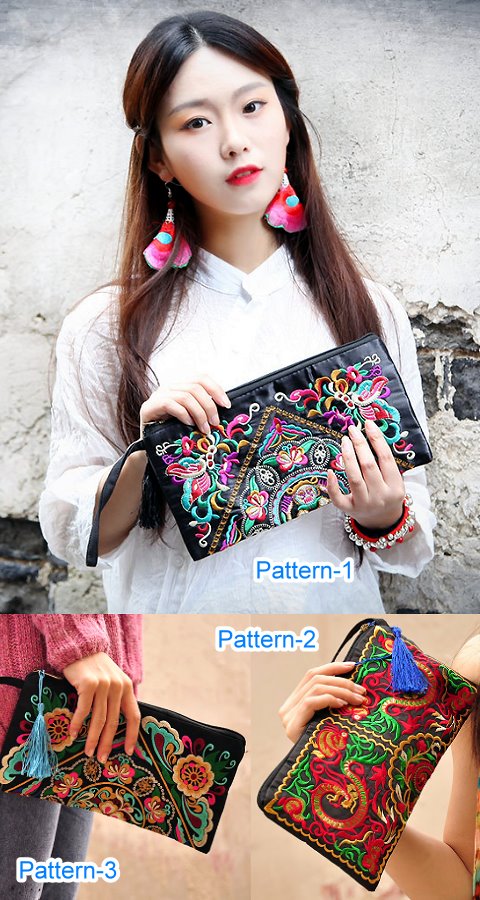 Ethnic Embroidery Clutch-bag