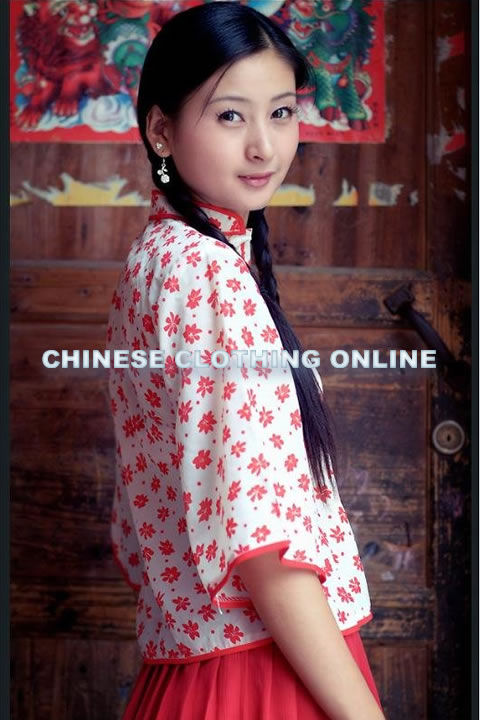 3/4-sleeve Cotton Linen Mandarin Blouse (CM)