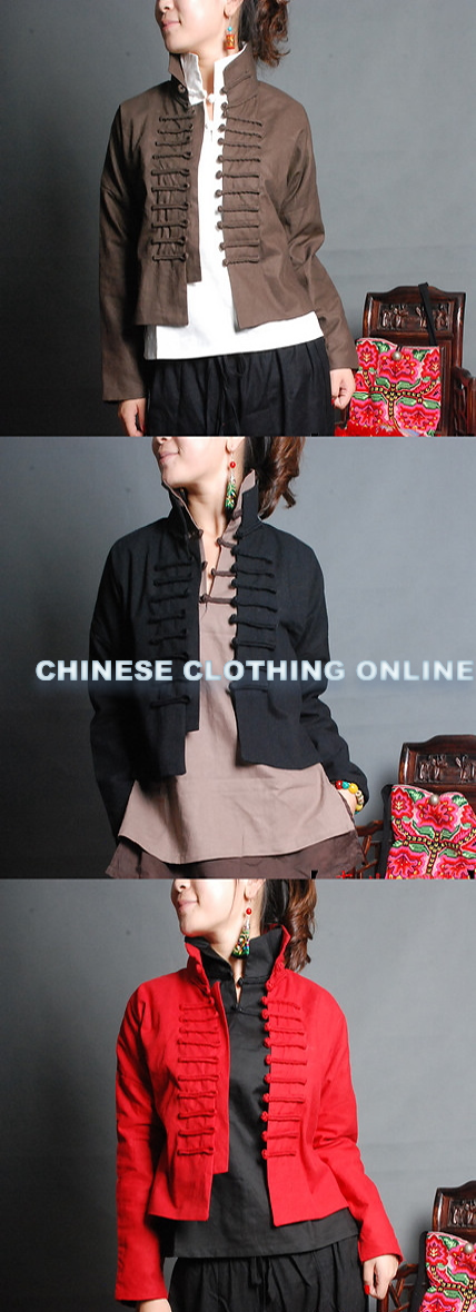 Ethnic Cotton Dash Frog Array Blouse/Jacket (CM)