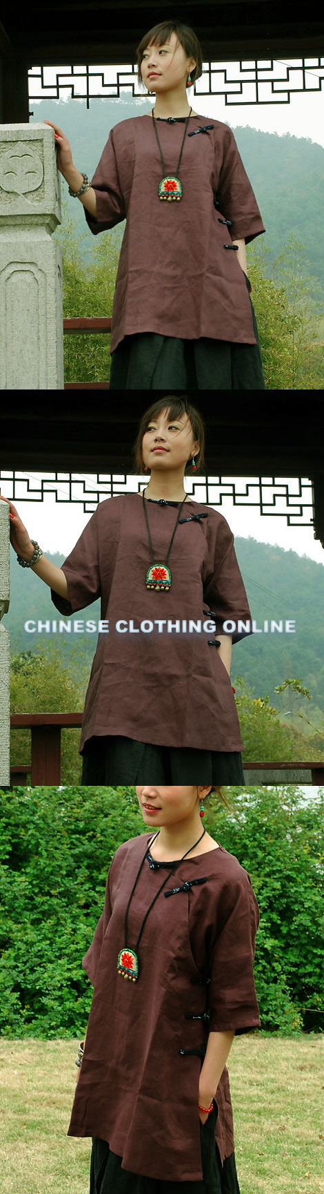Ethnic 3/4-sleeve Blouse (CM)