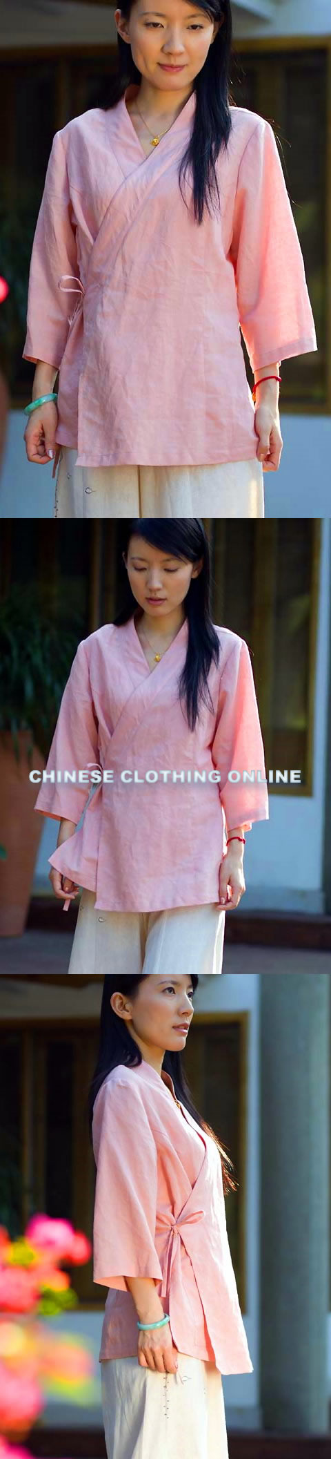 3/4-sleeve Cross-collar Hanfu Shirt (CM)