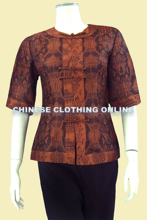 Elbow-sleeve Mandarin Blouse (CM)