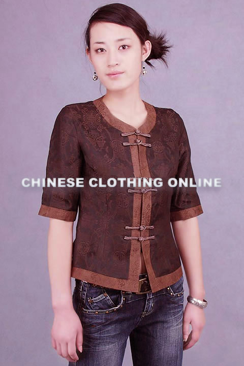 Elbow-sleeve Mandarin Blouse (CM)