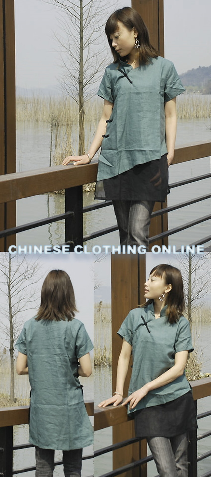 Ethnic Short-sleeve Blouse (CM)