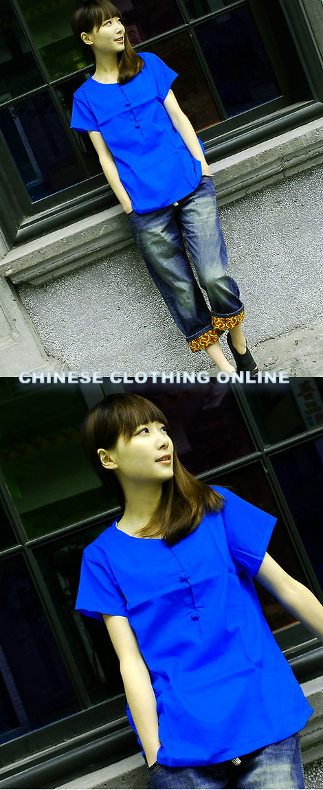 Ethnic Short-sleeve Blouse (CM)