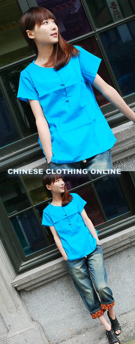 Ethnic Short-sleeve Blouse (CM)