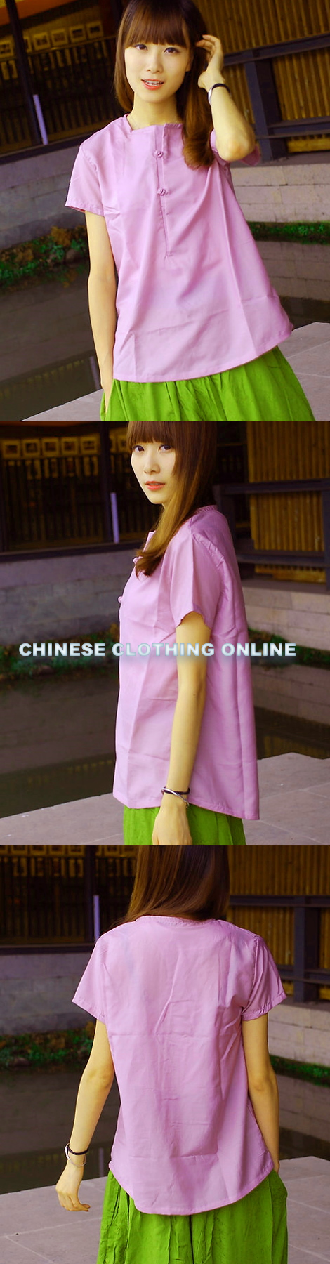 Ethnic Short-sleeve Blouse (CM)