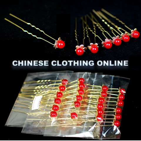 花開小金果金髮簪 (六個)