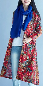 Trendy Ethnic Cotton Linen Printing Coat (RM)