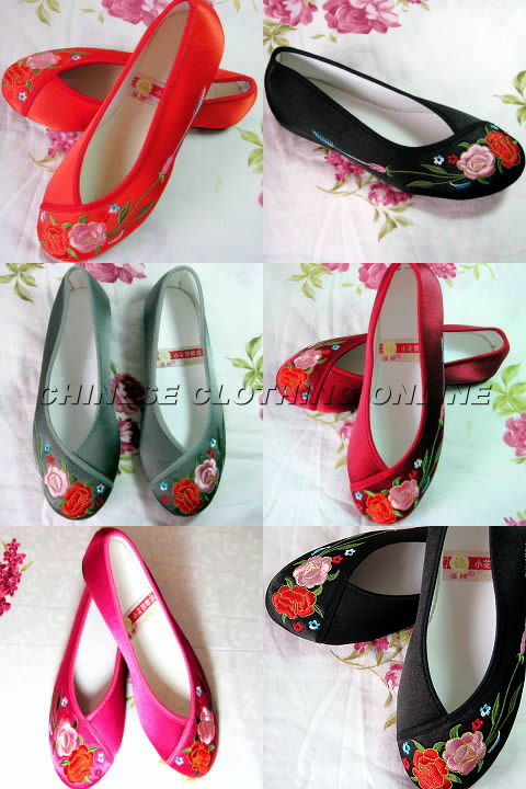 Mudan Peony Embroidery Shoes (Multicolor)