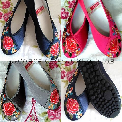 Mudan Peony Embroidery Shoes (Multicolor)
