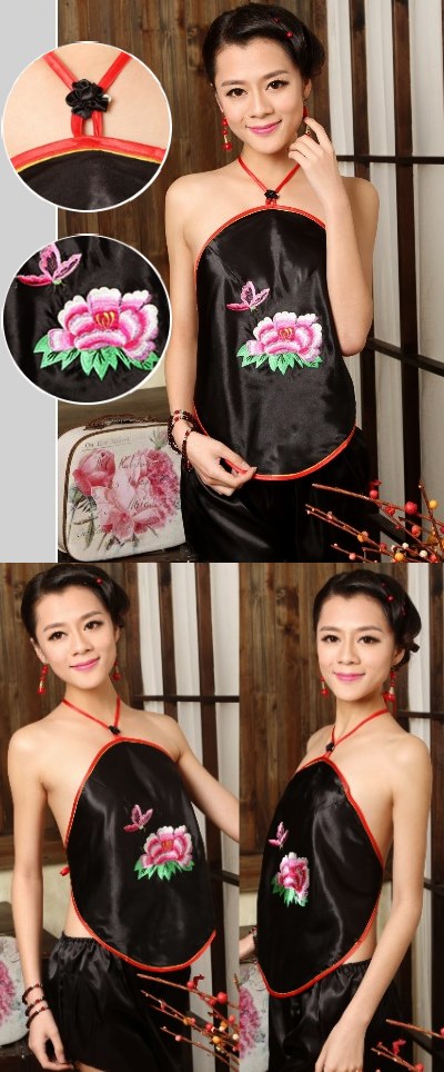 Silky Embroidery Halter Top (RM)