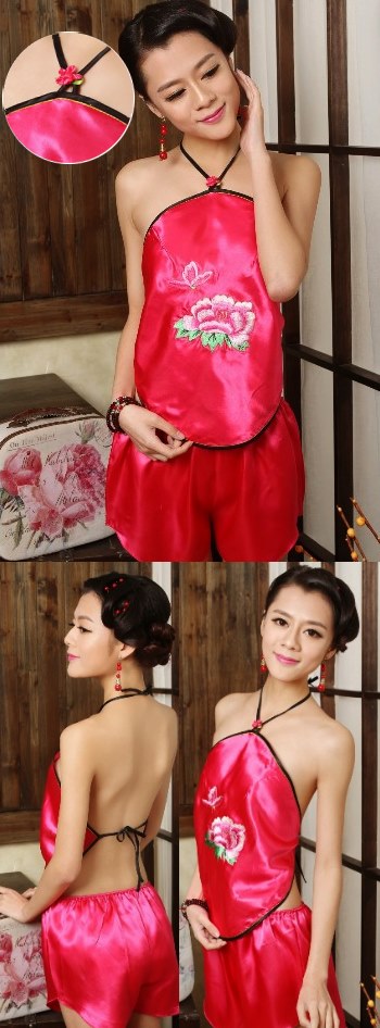 Silky Embroidery Halter Top (RM)